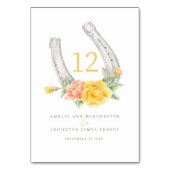 ウマと黄色のサンゴバラモノグラム テーブルナンバー (正面)