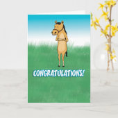 ウマのフィールド祝いカード カード (黄色い花)