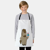 ウマのワッフルアイスクリーム エプロン (着用した状態)