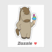 ウマのワッフルアイスクリーム シール (シート)