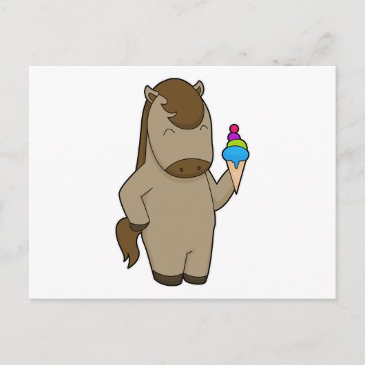 ウマのワッフルアイスクリーム ポストカード (正面)