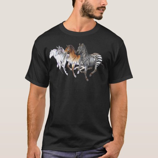 ウマの多様性 – ゼブラウマロバ Tシャツ (正面)
