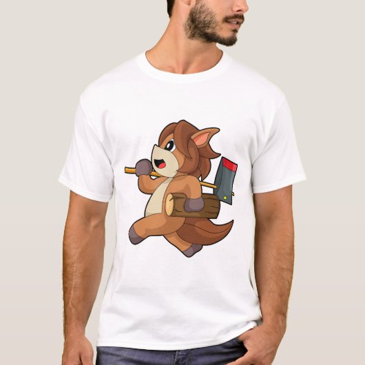 ウマの木こり Tシャツ (正面)