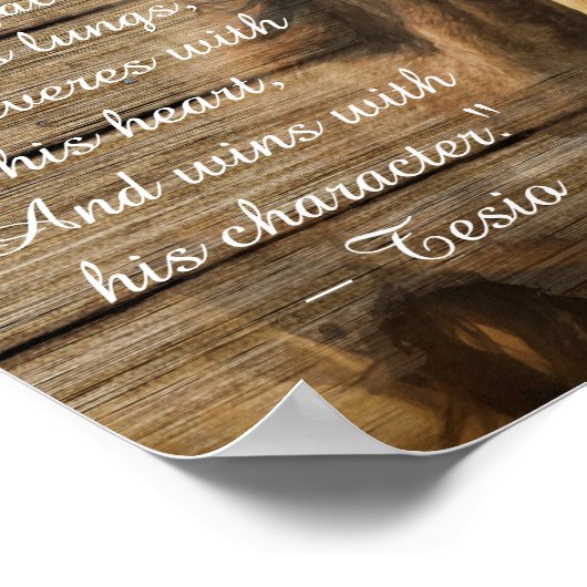 ウマの野生の群れデコペ感動的引用文 ポスター (角)