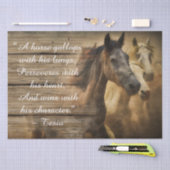 ウマの野生の群れデコペ感動的引用文 薄葉紙 (クラフト)