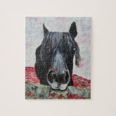 ウマの馬絵画乗 ジグソーパズル (縦)
