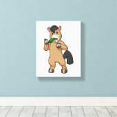 ウマアット食べ物ビーガン キャンバスプリント (インサイチュ (ウッドフロア))