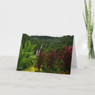 ウマウマの滝、ハワイの葉書 サンキューカード