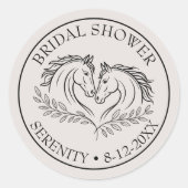 ウマエレガントス素朴カントリーエレガントブライダルシャワー ラウンドシール (正面)