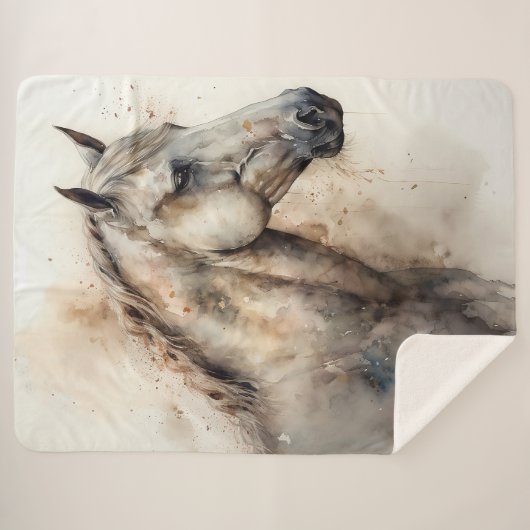 ウマエレガントポートレートウォーター色スタイル馬術団 シェルパブランケット (正面(横))