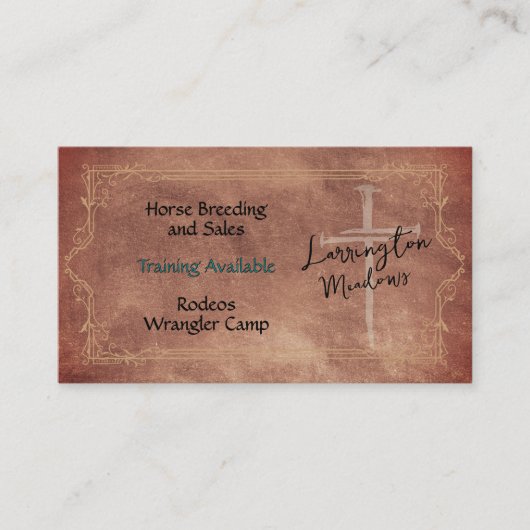 ウマエレガントランチウエスタンクロスQRコードビジネス 名刺 (正面)