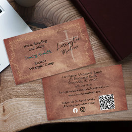 ウマエレガントランチウエスタンクロスQRコードビジネス 名刺