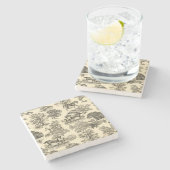 ウマエレガントーズ素朴ツリーベージュタントワール ストーンコースター (横)