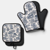 ウマエレガントーズ素朴ブルートワール 鍋つかみ&鍋敷きセット (正面/裏面)