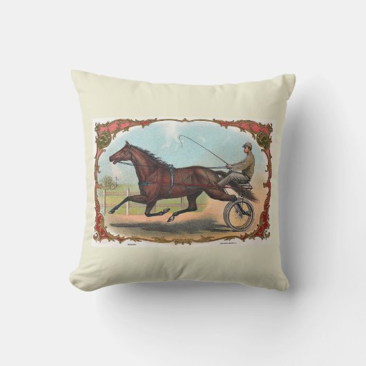 ウマオンホイールヴィンテージ競走馬 クッション (正面)