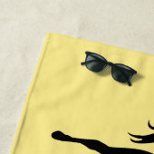 ウマカスタムーズ付きビーチカラーイエロー ビーチタオル (インサイチュ)