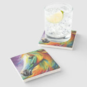 ウマカラフルーユニークアート ストーンコースター (横)