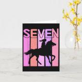 ウマガール7番目の誕生日乗馬7年Ol カード (黄色い花)