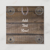 ウマサドル式囲い柵ウェスタンワゴンホイール スクエア名刺 (裏面)