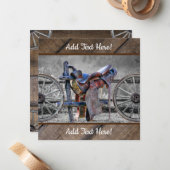 ウマサドル式囲い柵ウェスタンワゴンホイール  ノートカード (正面/裏面インサイチュ)