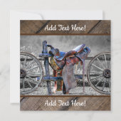 ウマサドル式囲い柵ウェスタンワゴンホイール  ノートカード (正面)