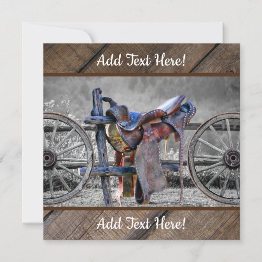 ウマサドル式囲い柵ウェスタンワゴンホイール  ノートカード (正面)