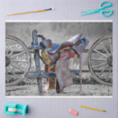 ウマサドル式囲い柵ウェスタンワゴンホイール  薄葉紙 (クラフト)