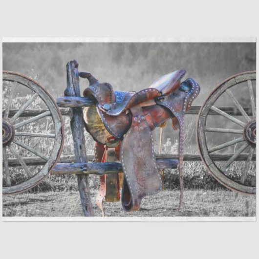 ウマサドル式囲い柵ウェスタンワゴンホイール  薄葉紙 (正面)