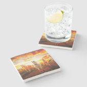 ウマズアットサンセット装飾用クッション ストーンコースター (横)