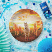 ウマズアットサンセット装飾用クッション ペーパープレート (パーティー)