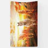 ウマズアットサンセット装飾用クッション 横断幕 (縦)