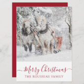 ウマズインウィンタースノーホリデークリスマス招待状 招待状 (正面/裏面)