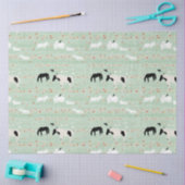 ウマズシープファームピンクオレンジ色の花 薄葉紙 (クラフト)