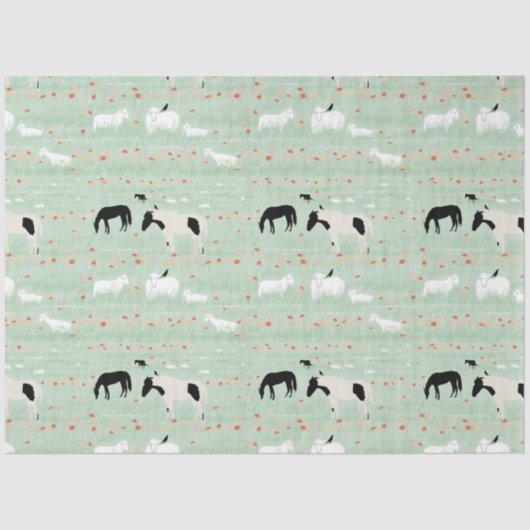 ウマズシープファームピンクオレンジ色の花 薄葉紙 (正面)