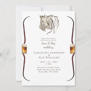ウマズヌッツリングビール&バーベキュー結婚式招待状 招待状
