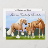 ウマズベビーシャワーアナウンス招待状 招待状 (正面/裏面)