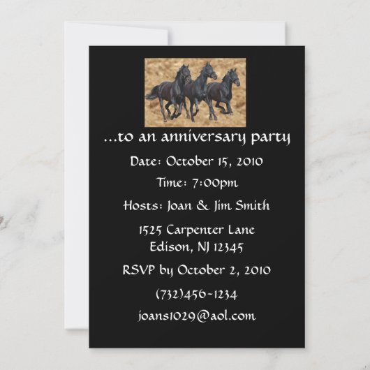 ウマズワイルド招待状 招待状 (裏面)