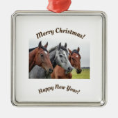 ウマセラミックオーナメント馬好きクリスマス メタルオーナメント (正面)
