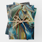 ウマティール(緑がかった色)、ラッピング紙フラットシートセット3 ラッピングペーパーシート (インサイチュ)