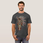 ウマトライバル抽象芸術アート先住民アメリカンホース Tシャツ (正面フル)