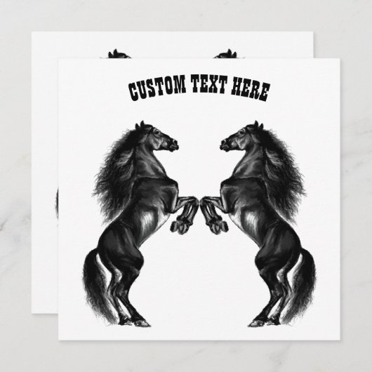 ウマパーソナライズされたカード付きカスタム文字 (正面/裏面)