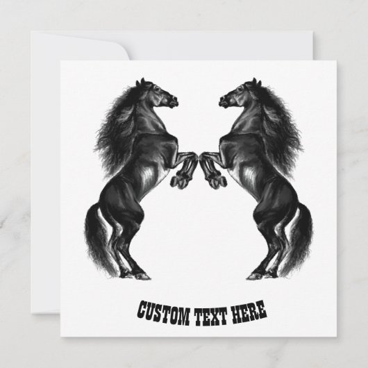 ウマパーソナライズされたカード付きカスタム文字 (裏面)