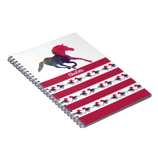 ウマパーソナライズされたシルエットかわいい女子校生 ノートブック (右側)