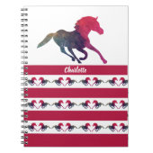 ウマパーソナライズされたシルエットかわいい女子校生 ノートブック (正面)