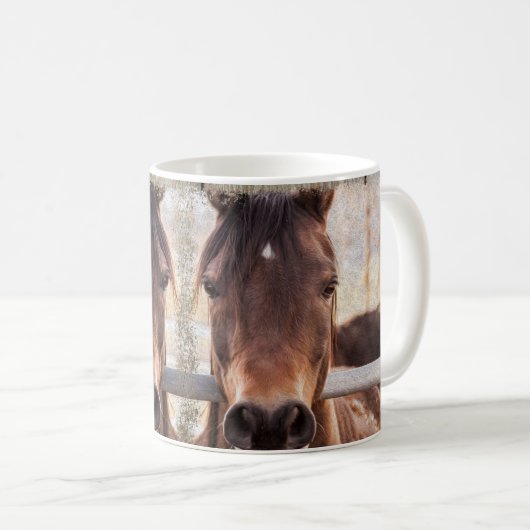 ウマパーソナライズされたズランチファームデザインコーヒーマグ コーヒーマグカップ (正面右)