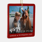 ウマパーソナライズされたフォトキュートネイグベルリングや輪 セラミックオーナメント (右)