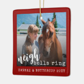 ウマパーソナライズされたフォトキュートネイグベルリングや輪 セラミックオーナメント (左)