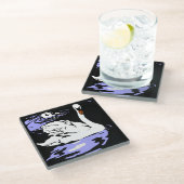 ウマビクトリアンウズラ ガラスコースター (アングル)