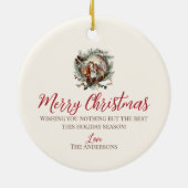 ウマファーム動物クリスマスピネコンリース セラミックオーナメント (裏面)