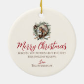 ウマファーム動物クリスマスピネコンリース セラミックオーナメント (裏面)